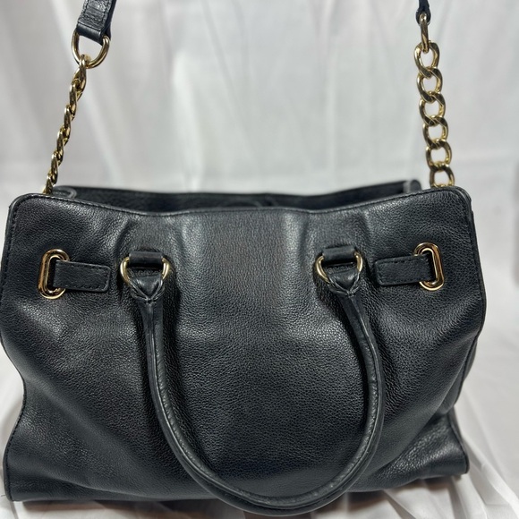 Michael Kors Black Leather Satchel with Gold Hardware - Picture 4 of 6